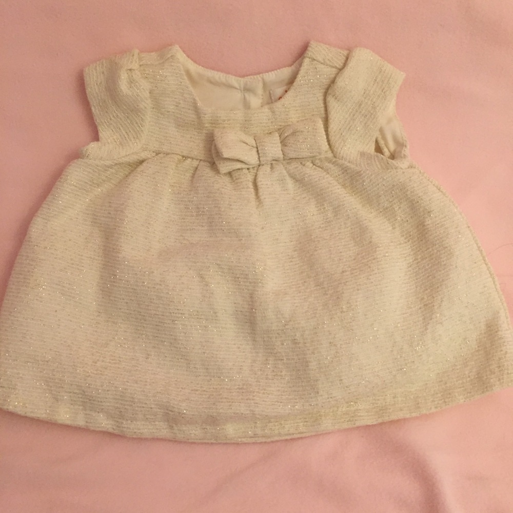 Ivory and gold baby dress